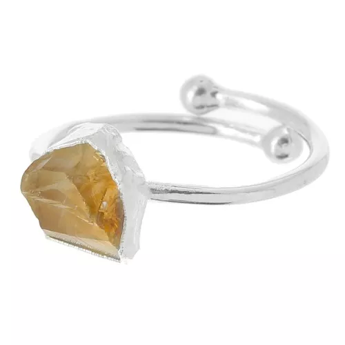 Anello con gemma druzy - Misura 48 - 56 - Argento 925 - Citrino x1