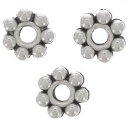 Perle a fiore 6 mm - Placcatura argento antico x100|raw }}