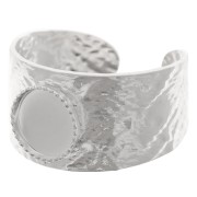 Anello con cabochon incastonato nella parte inferiore piatta 8 mm - Misura da 52 a 58 - Argento 925 x1