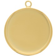 Set di pendenti per cabochon a fondo piatto 25 mm - dorato con oro fino x1