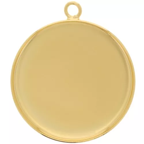 Set di pendenti per cabochon a fondo piatto 25 mm - dorato con oro fino x1