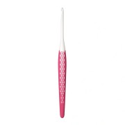 Gancio ergonomico in plastica per lana Prym - 4 mm - Bianco - Rosa antico x1