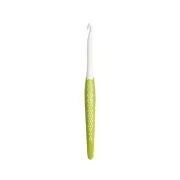 Gancio ergonomico in plastica per lana Prym - 6 mm - Bianco - Verde lime x1
