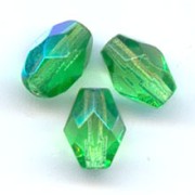 Perla a forma di oliva sfaccettate 6x4 mm - Verde AB x25