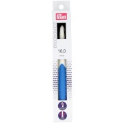Gancio ergonomico in plastica per lana Prym - 10 mm - Bianco - Blu reale x1|raw }}
