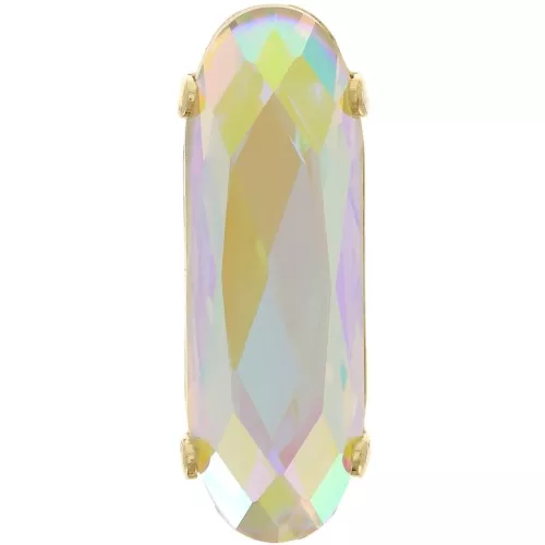 Cristallo incastonato Aurora A4161 Long Classical Oval 21x7 mm Dorato -Crystal AB x1