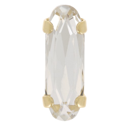 Cristallo incastonato Aurora A4161 Long Classical Oval 15x5 mm - Dorato - Crystal x1
