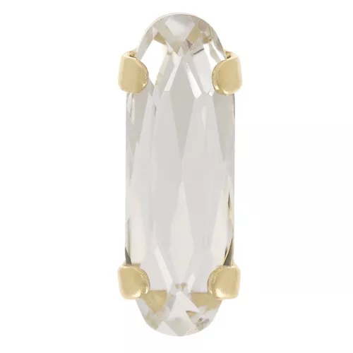 Cristallo incastonato Aurora A4161 Long Classical Oval 15x5 mm - Dorato - Crystal x1