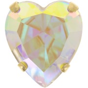 Cristallo incastonato Aurora A4831 Antique Heart 15.5x14 mm - Dorato - Crystal AB x1|raw }}