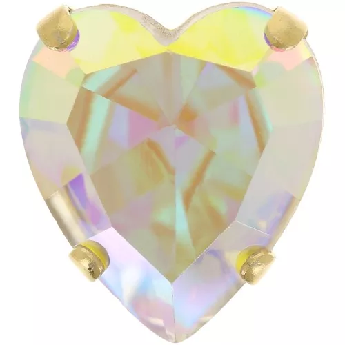 Cristallo incastonato Aurora A4831 Antique Heart 15.5x14 mm - Dorato - Crystal AB x1