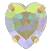 Cristallo incastonato Aurora A4831 Antique Heart 11x10 mm - Dorato - Crystal AB x1