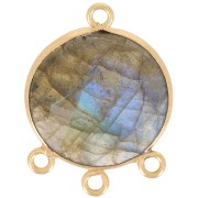 Pendente candelabro 16 mm - sfaccettato - dorato oro fino- Labradorite|raw }}