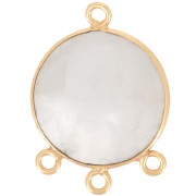 Pendente candelabro 16 mm - sfaccettato - dorato oro fino - Pietra di luna