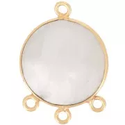 Pendente candelabro 16 mm - sfaccettato - dorato oro fino - Pietra di luna