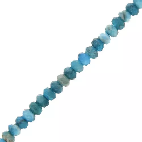 Perle sfaccettate rotonde appiattite 4.5x3 mm - Apatite x39cm