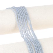 Perle sfaccettate rotonde da 3 mm in pietra semipreziosa - Anidrite - Angelite x39cm