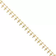 Catena Rombo con piccole croci 8,9 mm - dorato x50cm