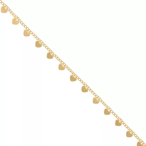 Catena Rombo con cuoricini 5,8 mm - dorato x50cm