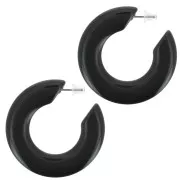 Orecchini - Orecchini a cerchio piatti in resina opaca da 47 mm - Nero x2 Orecchini a cerchio piatti in resina opaca da 47 mm - Nero x2