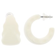 Orecchini a cerchio in resina da 25 mm - Ecrù x2