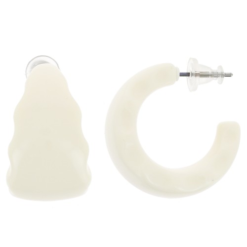 Orecchini a cerchio in resina da 25 mm - Ecrù x2