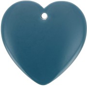 Pendente cuore in resina opaca 36x36,5 mm - Blu pavone x1|raw }}