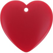 Pendente cuore in resina opaca 36x36,5 mm - Rosso scuro x1