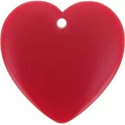 Pendente cuore in resina opaca 36x36,5 mm - Rosso scuro x1
