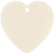 Pendente cuore in resina opaca 36x36,5 mm - Ecrù x1|raw }}