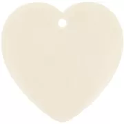 Pendente cuore in resina opaca 36x36,5 mm - Ecrù x1