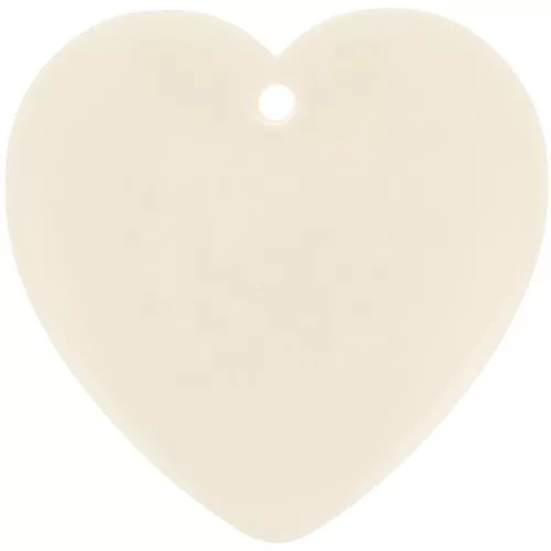 Pendente cuore in resina opaca 36x36,5 mm - Ecrù x1