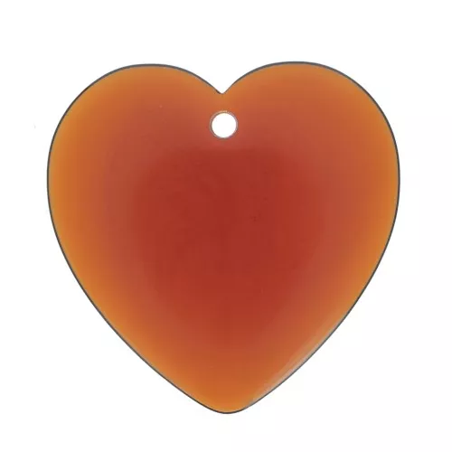 Pendente cuore in resina trasparente 36x36,5 mm - Ambra x1