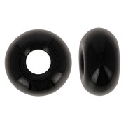 Perle a foro grande - Donuts 14 mm - Nero opaco x10|raw }}