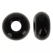 Perle a foro grande - Donuts 14 mm - Nero opaco x10
