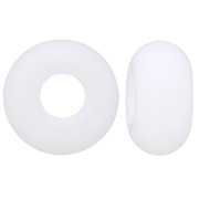 Perle a foro grande - Donuts 14 mm - Bianco opaco x10|raw }}