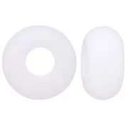 Perle a foro grande - Donuts 14 mm - Bianco opaco x10