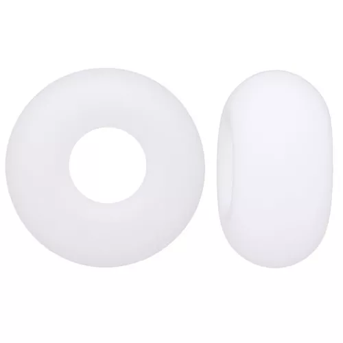 Perle a foro grande - Donuts 14 mm - Bianco opaco x10