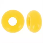 Perle a foro grande - Donuts 14 mm - Giallo opaco x10