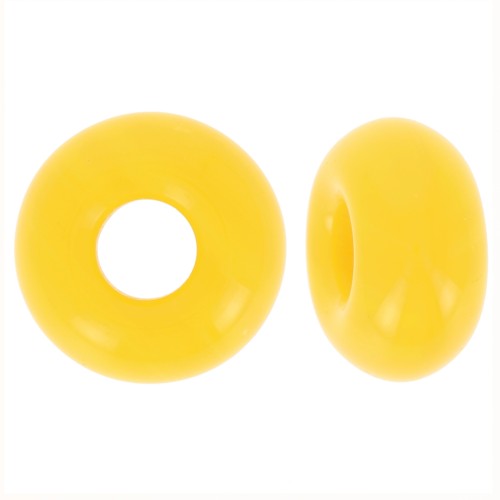 Perle a foro grande - Donuts 14 mm - Giallo opaco x10