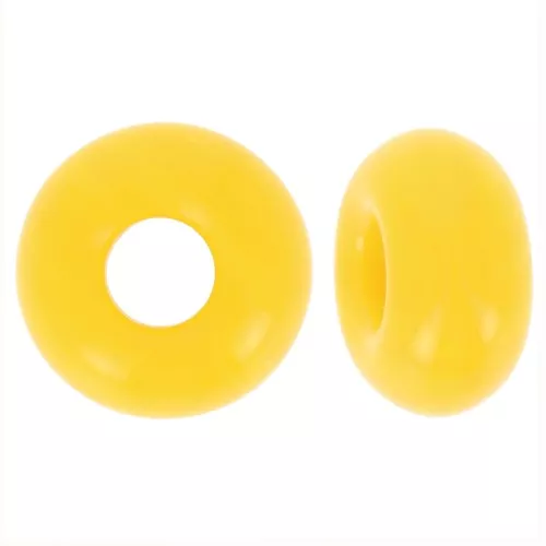 Perle a foro grande - Donuts 14 mm - Giallo opaco x10