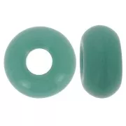 Perle a foro grande -Donuts 14 mm - Verde opaco turchese x10