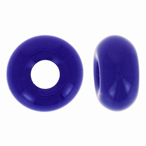 Perle a foro grande -Donuts 14 mm - Cobalto opaco x10