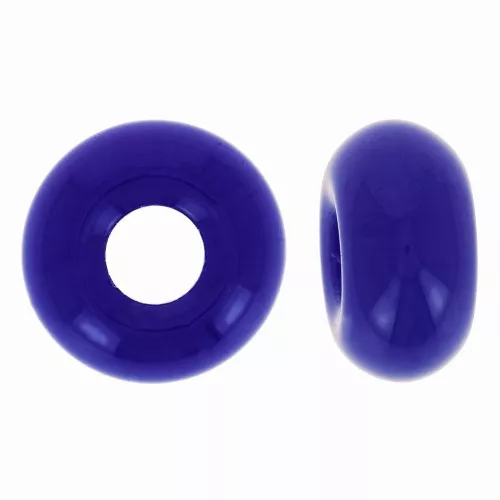 Perle a foro grande -Donuts 14 mm - Cobalto opaco x10
