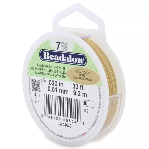 Cavetto 7 fili di filo 0,51 mm - Beadalon - dorato x9,2m