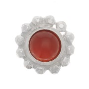 Castone rotondo con piccole sfere limate per cabochon 3 mm - Argento 925 x1