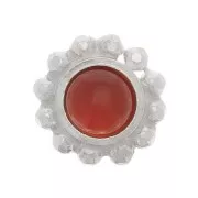 Castone rotondo con piccole sfere limate per cabochon 3 mm - Argento 925 x1