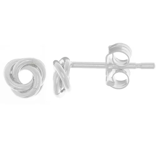Orecchini perno 3 anelli intrecciati 5 mm - Argento 925 x2