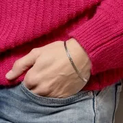 Bracciale con maglia a specchio serpente piatto 3 mm - Acciaio inos 304 x16cm