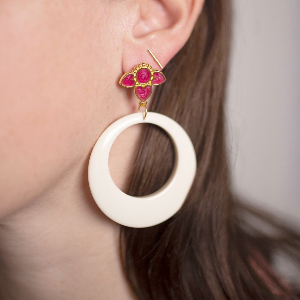 Orecchini a perno a forma di quadrifoglio, orecchini floreali con cristallo, grazioso design a fiore sfumato, in argento S925, elegante accessorio botanico per donne, regalo per vestito, feste