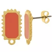 Orecchini rettangolari 18x10mm -dorato oro fino - Giacinto x2